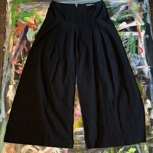 Black Wide-Leg Gaucho Pants